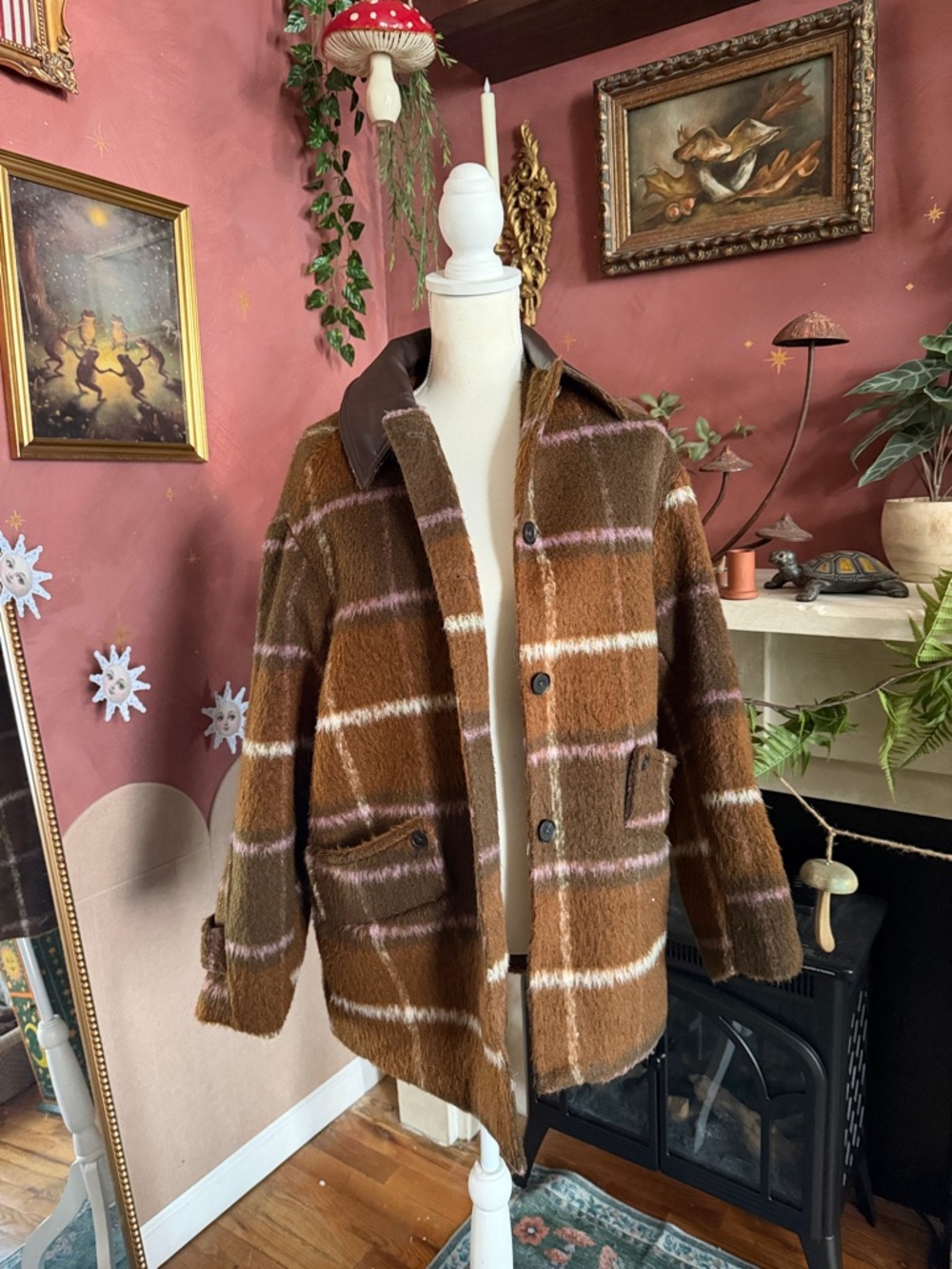 ASOS brushes Brown Plaid Coat